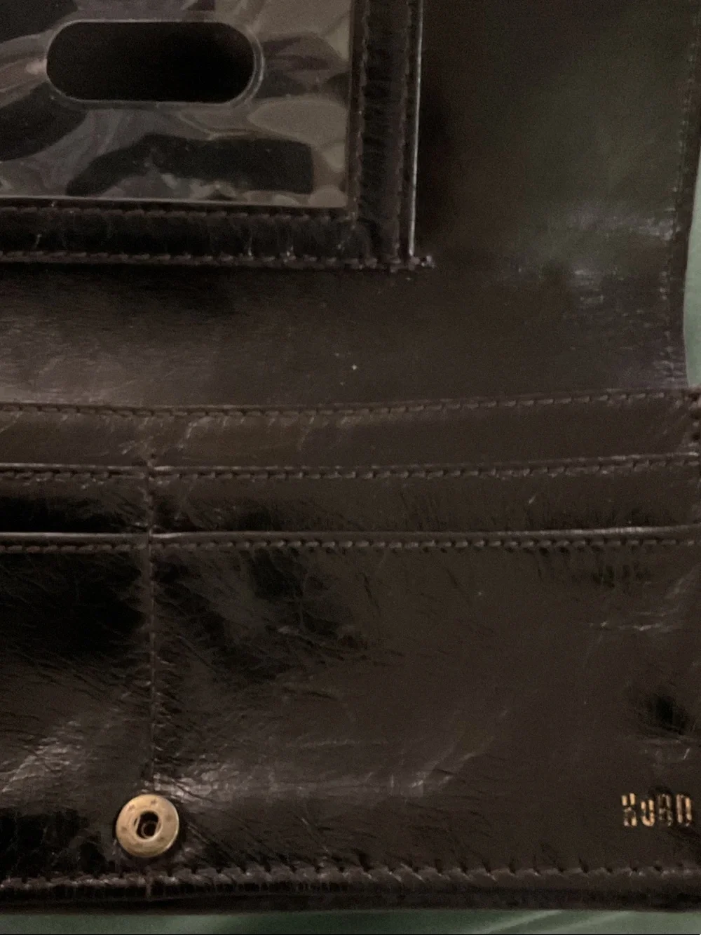 HOBO Black Leather Snap-Closure Wallet